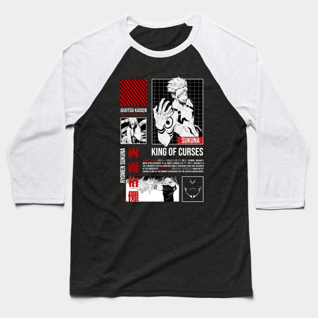 King of Curses Baseball T-Shirt by BLXDWEAR